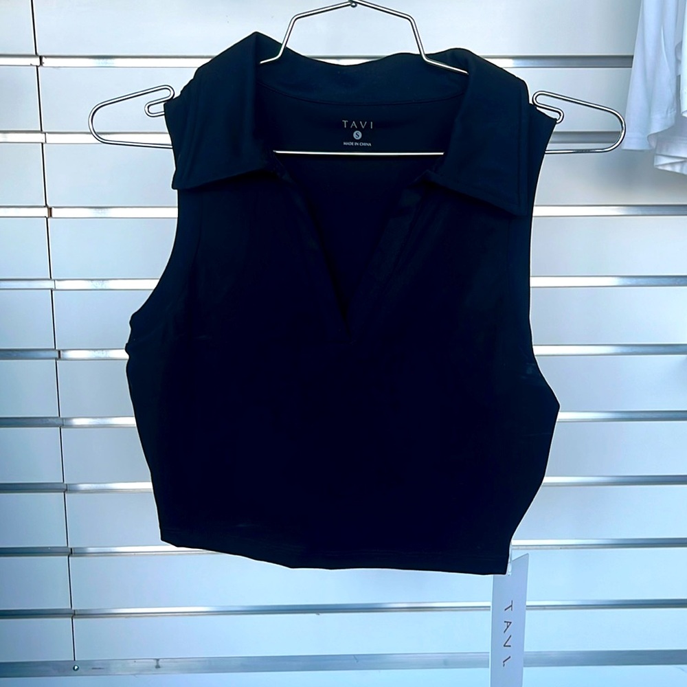 Tavi, Polo Tank, crop, Black